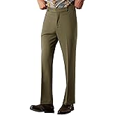 PASLTER Mens Bell Bottom Pants 70s Disco Outfits Vintage Bootcut Trousers Slim Fit Flared Pants