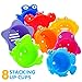 aGreatLife Stacking Cups Bath Toys for Toddlers - Safe and Fun Kids Bath Toys with Bright Multi Colored Cups That Enhances Your Child's Imagination! Bath Time is More Exciting with These Water Toys