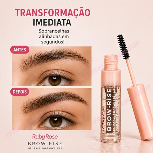 KIT 2 UN Gel para Sobrancelhas Brow Rise Ruby Rose – Fixação e Definição Perfeitas, Longa Duração, 8,3g Brow laminations gel incolor sobrancelhas