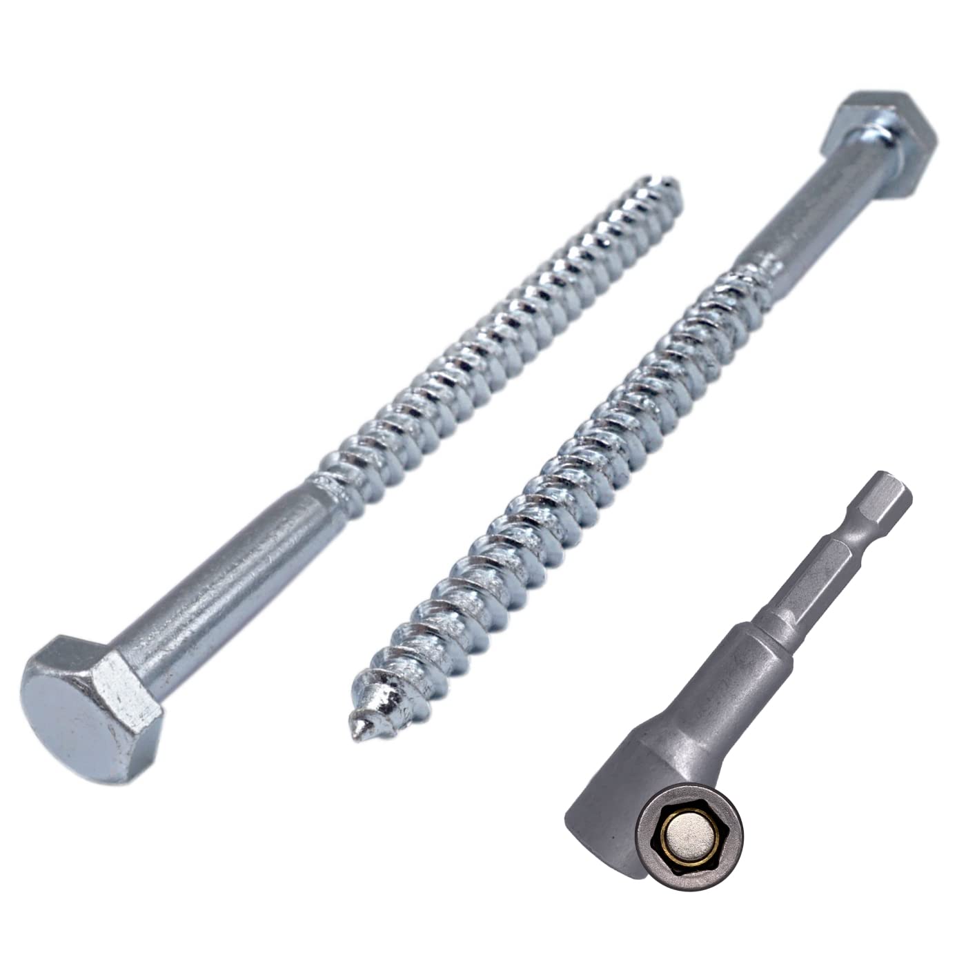 (Pack of 25 pcs) DIN 571 Zinc Plated Steel Hexagon Wood Screws M8 x 180 mm, Coach Screws, Hex Screw, Lag Bolts, Hex Head (25, M8 x 180 mm)