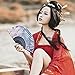 OMyTea® Women Hand Held Silk Folding Fan with Bamboo Frame - with a Fabric Sleeve for Protection for Gifts - Sakura Cherry Blossom Pattern (WZS-1)