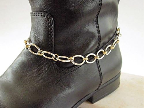 Mixed Metal Unisex Boot Chain Adjustable Wide Shaft 16 Inches