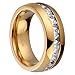 FlameReflection His and Hers Stainless Steel Women's Yellow Gold Plated Princess CZ Wedding Couple Ring Bridal Set & Titanium High Polish Princess CZ Men's Wedding Engagement Ring