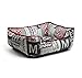 Disney Corded Rectangular Bumper in Minnie Newspaper, Black (Dog/Cat Bed)