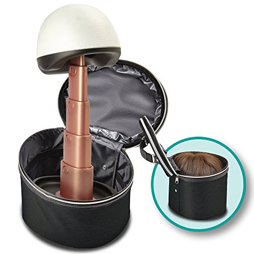 image for Wig Head and Travel Case - 2 Piece Travelling Kit - Adjustable Length 