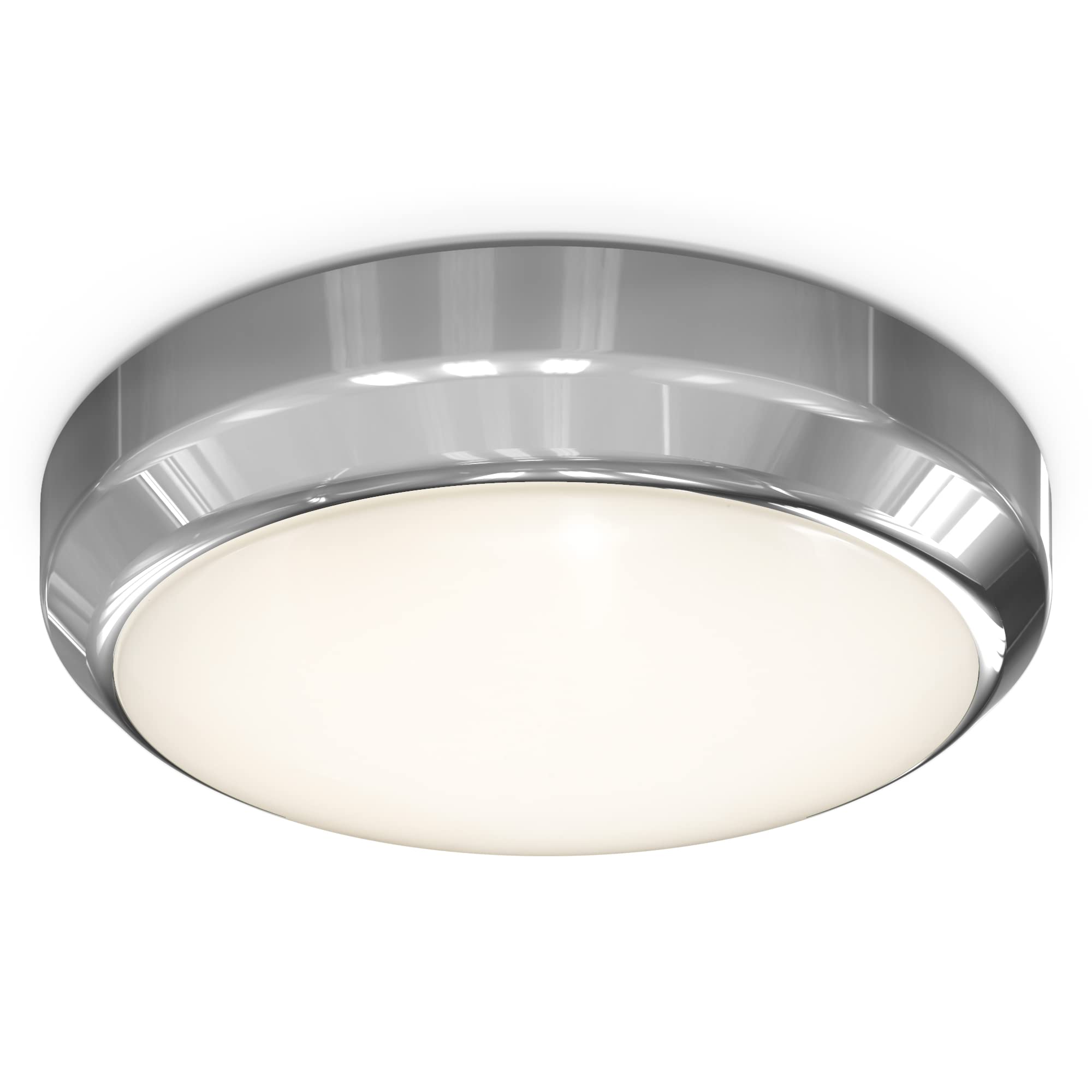 4lite Smart Circular Ceiling Light (Chrome) 1160lm IP65 Rated Surface Mounted Ceiling or Wall Bulkhead Lighting Fixture with Smart Lighting - 4L1/3323-4 Yr Guarantee