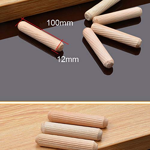 Ochoos 12100mm Woodworking Hardwood Round Dowel Pins Furniture Fitting Cabinet Drawer Round Fluted Wooden Craft Dowel Pins Rods