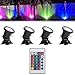 WEGEEY Pond Light, Waterproof IP68 Underwater Submersible Spotlights with Remote, 36 LED Multi-Color & Adjustable & Dimmable Aquarium Garden Fountain Waterfall Pool Tank Lights (4-Pack （Upgraded）)