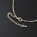 Women's Gold Plated Chain Wrapped Natural Stone Crystal Drop Pendant Necklace (Black)