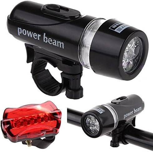 Bike Front Light, Waterproof Bicycle light, 5 LED, cycle light, FREE Tail Light,Easy to Install Safety LED Flashlight for Cycling,Commuting,Riding