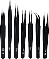 ZHIYE Precision ESD Anti-Static Tweezers 7-Piece Stainless Set Electronics view 1