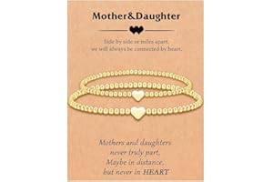 SKIRIFLA 2Pcs First Day of School Kindergarten Pre-K Bracelets for Mommy And Me,Matching Heart Bracelets for Mother Daughter Son