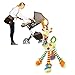 Here Fashion Baby Infant Plush Giraffe Animal Stroller Rattle Hanging Teether Toy Developmental Interactive Toy Soft Handbells for Crib, High Chair and Car Seat