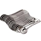 SimpleHomeCo. Premium Disposable Mini Dessert Spoons Silver [500 Pieces, 4 Inches] - Appetizers Tastings, Stainless Steel Finish, Plastic Silverware, Flatware, Small Catering Supplies