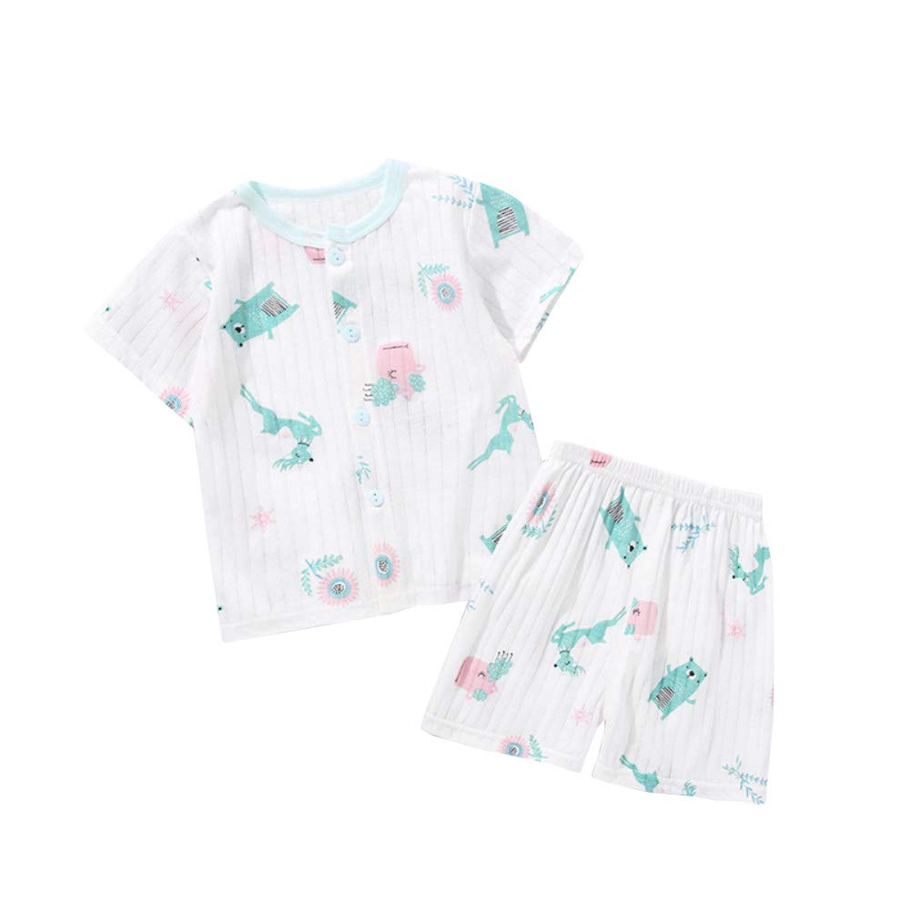 Vetements De Nuit Et Peignoirs Ensembles De Pyjama Miyanuby Ensembles De Pyjama Bebe Garcon Fille Ete Coton Manches Courtes Impression De Bande Dessinee T Shirt Tops Shorts 2 Pieces Sleepwear Nighty Vetements De Nuit De