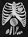 Skeleton Shirts Boys Girls Halloween Shirt Xray Rib Cage Toddlers Kids T-Shirt 2T Black