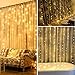 Window Curtain String Light, 300 LED USB Powered String Lights Wedding Party Home Garden Bedroom Outdoor Indoor Wall Decorations, Warm White (9.8x9.8 Ft)