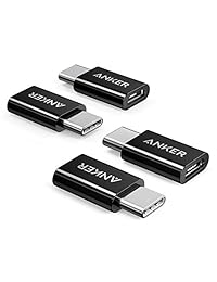 Anker [Pack de 4] USB-C a Micro USB adaptador, convierte la entrada USB tipo C a Micro USB, usos 56 K Resistencia, funciona con Macbook, Chromebook Pixel, Nexus 5 X, Nexus 6P, Nokia N1, Oneplus 2 y más (negro)