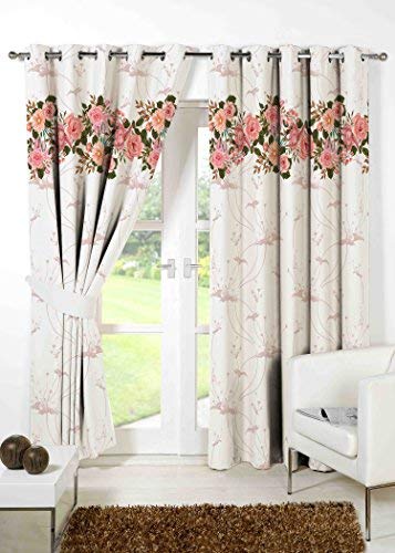 B7 CREATIONS Polyester Canvas Matte Floral Digital Printed-Curtain for Door (7 Feet, Multicolour)