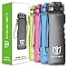 DB DEGBIT Leak Proof Motivational Water Bottle, BPA Free Tritan Plastic Sports Water Bottles Time Marker & Filter & Lock Lid, Reusable Gym Bottle Ideal Running, Cycling, Travel (Black, 1000ML)