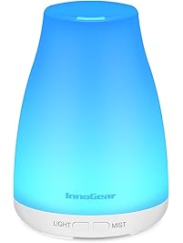 InnoGear 2nd Version Aromatherapy Essential Oil Diffuser Ultrasonic Diffusers Cool Mist Humidifier with 7 Colors LED Lights and Waterless Auto Shut-off for Home Office Bedroom Room