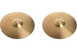 cogae 2X Brass Jazz Drum Crash Cymbals Alloy Cymbal Hi-Hat for Drum Players 12 Inch Size Drum