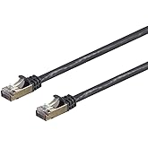 Monoprice Cat7 50ft Black Patch Cable Double Shielded (S/FTP) 26AWG 10G Pure Bare Copper Snagless RJ45 Entegrade Series Ethernet Cable