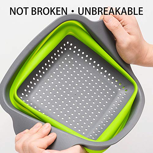Practical Foldable Square Draining Basket Collapsible Colander