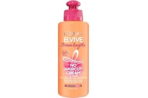 L'Oreal Paris Elvive Dream Lengths No Haircut Cream Leave In Conditioner with Fine Castor Oil & Vitamins B3 & B5 for Long, Da