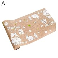 Table Runner Maserfaliw Nordic Easter Rabbit Eggs Printed Linen Cloth Table Runner Tablecloth Decoration - A, Hot Home Decorations, Easter And Other Holiday Gifts.