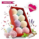 Kingwell 8 Bath Bombs Gift Set Best Family Spa Idea with Natural Esssential Oils Dried Flower Petals