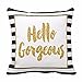 DETALLAN Gold Glitter Stripes Square Throw Pillow Case Cushion Cover Soft Home Decor