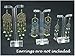Clear Acrylic Jewelry Display T Stand for Stud, Dangle, Hoop Earrings, Pack of 3 (Square Base)