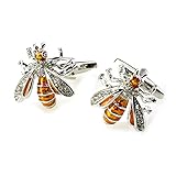 Sirius Jewelry Men's Fashion Gift for Wedding Tuxedo Shirt Orange Bee Cufflinks