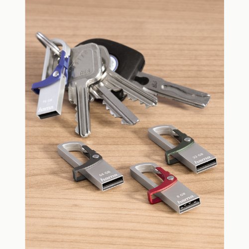 Hama 64GB USB-Stick USB2.0 Datenstick mit Karabiner (15 MB/s, Memory Stick besonders geeignet für Befestigung am Schlüsselbund oder Geldbeutel, Speicherstick, geeignet für Windows/MacBook) grau – Bild 5