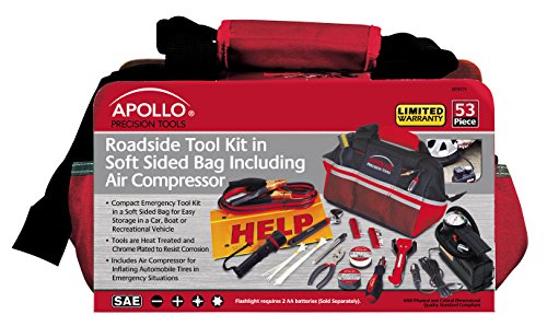Apollo Tools 53 Piece Roadside/Emergency Tool Kit with Air Compressor - Thumbnail 2