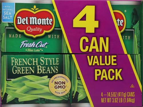 DEL MONTE FRESH CUT BLUE LAKE FRENCH STYLE GREEN BEANS, 14.5 OZ. CAN, CANNED VEGETABLES (PACK OF 4)