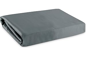 Kickoff Home Genuine 100% Organic Bamboo Viscose Flat Sheet Only Extra Wide, Full Size, Cooling & Breathable, Double Stitching Bedding Sheet (Full, Pewter)