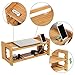 SONGMICS Bamboo Height Adjustable Monitor Stand, Desktop Organizer, Computer Laptop Riser with Accessories Storage Shelf, Natural Grain, ULLD303Nthumb 4