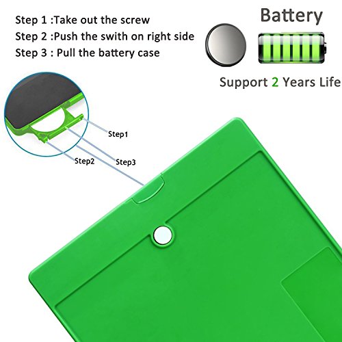Upgrade 9.7'' Colorful LCD Writing Tablet Drawing Board with Stylus Art Toys For kids Message Memo Digital Graphics Tablets Sketching for Home School Office Travel Button Eraser by iCooLive (Green)  - Thumbnail 2
