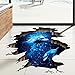 Amaonm Removable Creative 3D Magic Blue Galaxy Planet Through the Wall Decals Stickers Girls Nursery Room Walls Decorations Art Decor Home Decal Classroom Bathroom Playroom Stickers for Kids Baby Boys