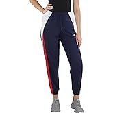 Reebok Womens Colorblock Nylon Track Pants Navy S