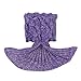 NOPTEG Kids Mermaid Sleeping Funny Blanket Crocheted Sofa Sleeping Bag Birthday Gift with Scale for Camping,Sleeping,Reading,Car Trip (Deep Purple)