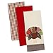 DII Thanksgiving Fall Kitchen Towels Collection Decorative Embellished Dish Towel Set, 18x28