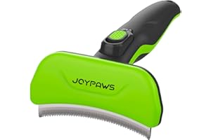 JOYPAWS Pet Grooming Brush for Dogs and Cats, Self-Cleaning Undercoat Deshedding Tool, Effectively Reduces Shedding by Up to 95%, Long or Short Hair Remover for Grooming, Green, Hair Brush