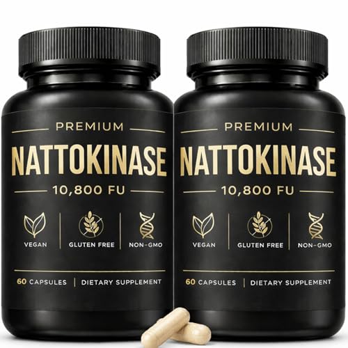 Nattokinase - 540mg - 10800 FU 𝐒𝐮𝐩𝐩𝐥𝐞𝐦𝐞𝐧𝐭, 60 Capsules (2 Bottle)