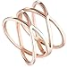 Womens 14MM Rose Gold Tone Stainless Steel Double X Criss Cross Infinity Ring Engagement Wedding Lady Girls Band (8)
