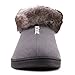 Women's Cozy Memory Foam Slippers Fluffy Micro Suede Faux Fur Fleece Lined House Shoes with Non Skid Indoor Outdoor Sole (Medium / 8 B(M) US, Gray)