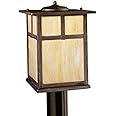 Kichler Camden Outdoor Post Light - Anvil Iron Finish With Opal Etched Glass, 17" High