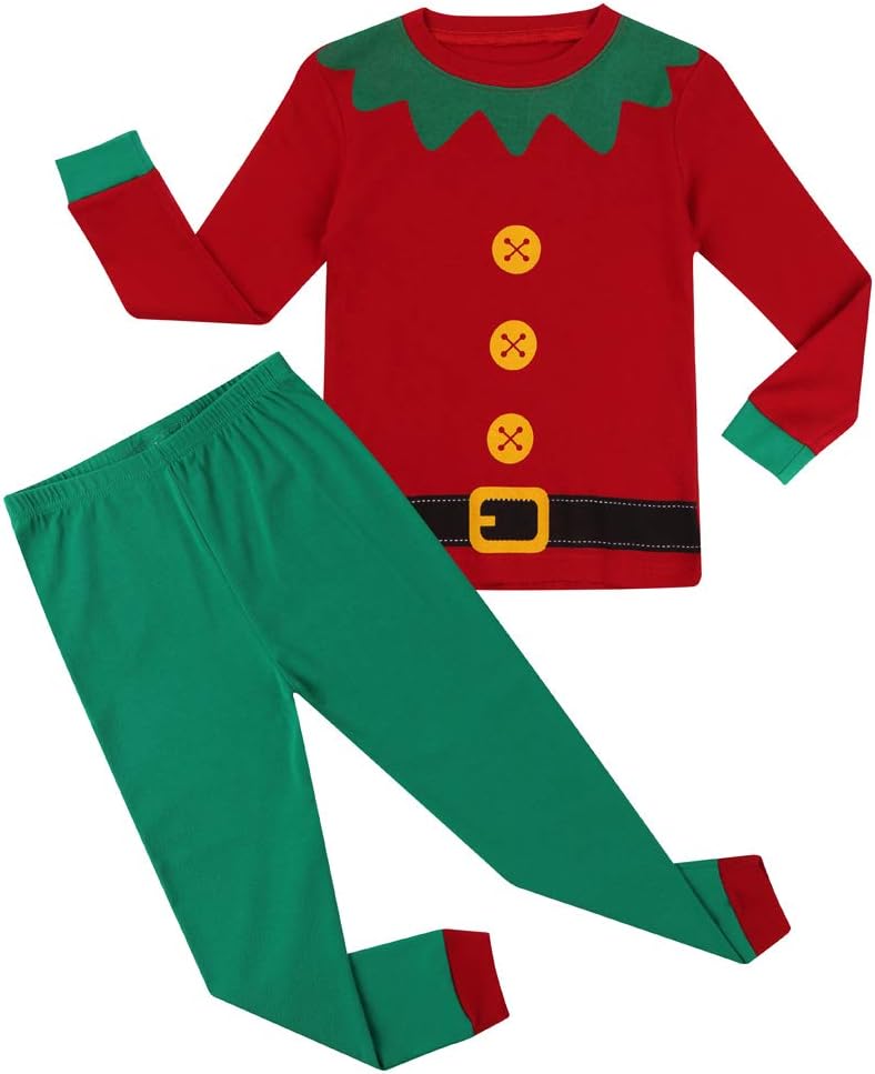 Hsctek Christmas Pajamas Set, Children Long Sleepwear Pjs, Kids Warm Cotton Clothes